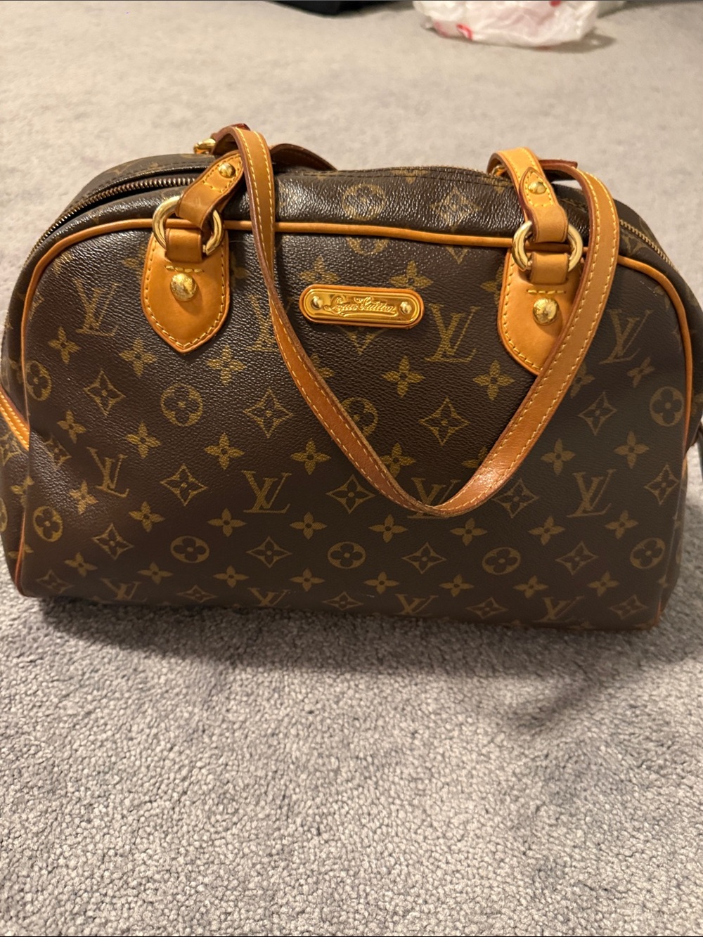 Louis Vuitton Monogram Canvas Satchel in Brown and Tan